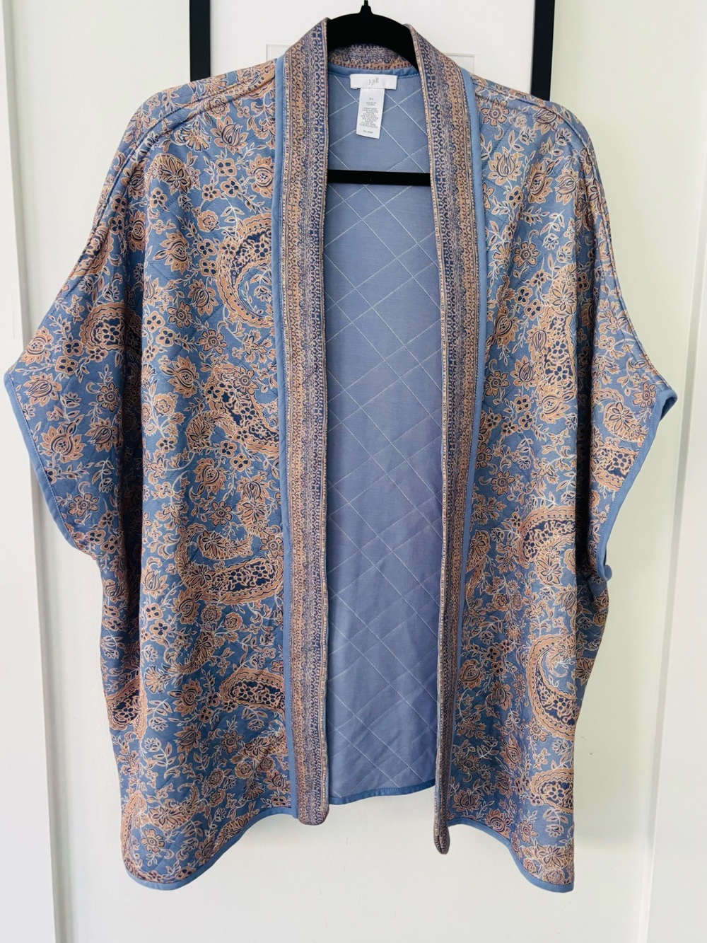 J. Jill Double lined soft quilted kimono cardigan duster OSFA